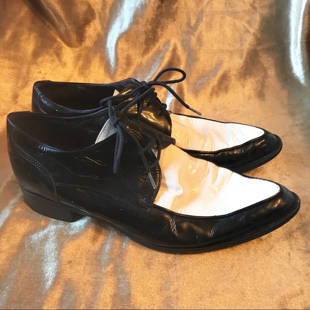 Gastone Lucioli Black and White Colorblock Oxford